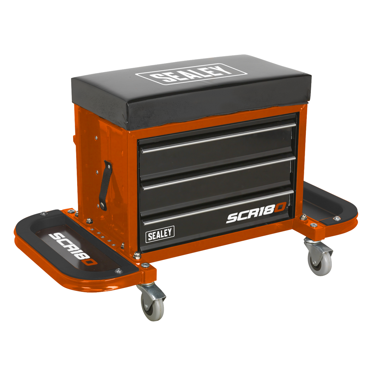 Sealey - Mechanic's Utility Seat and Toolbox Orange
