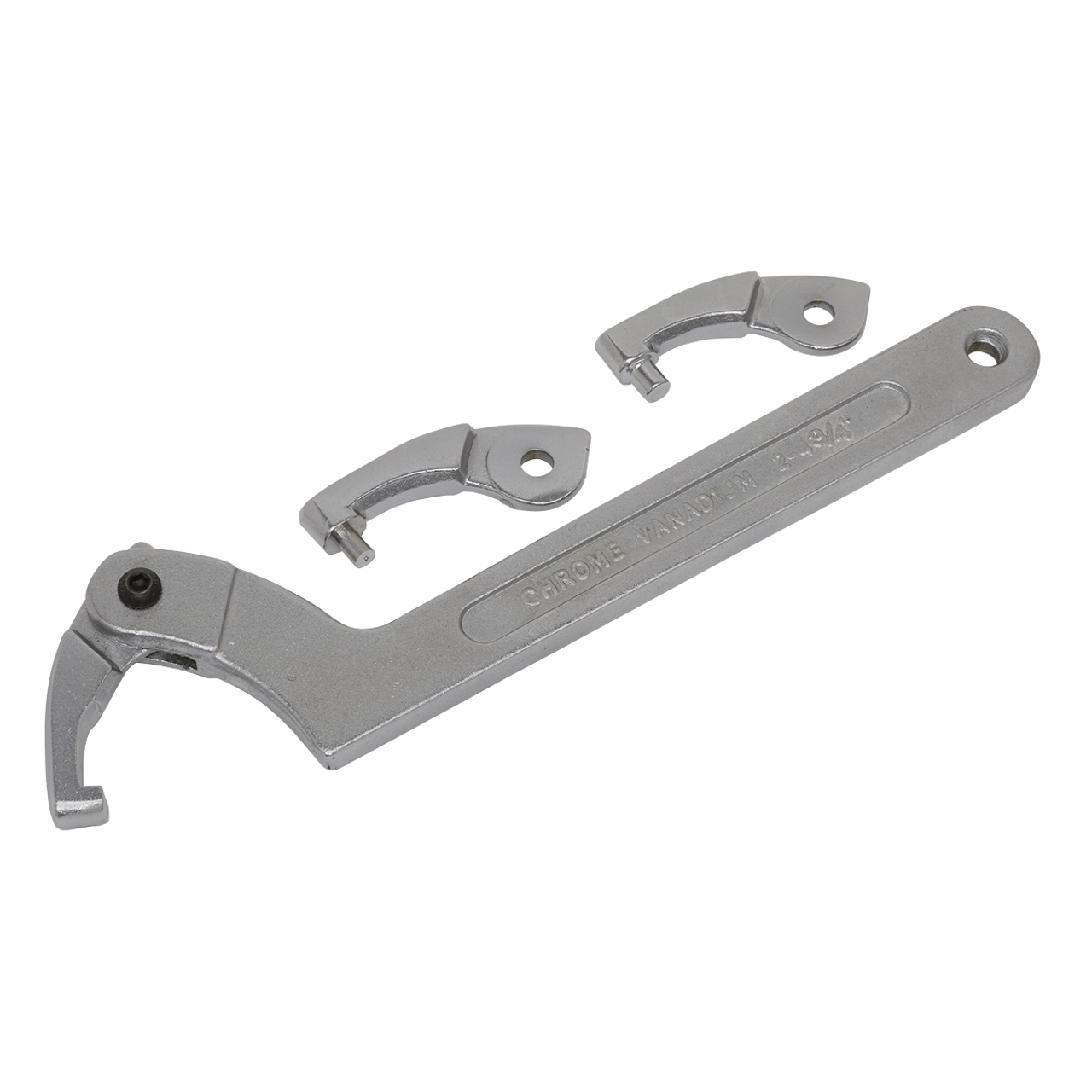 Sealey - Adjustable C Spanner Hook and Pin Wrench Set 4pc 51-121mm