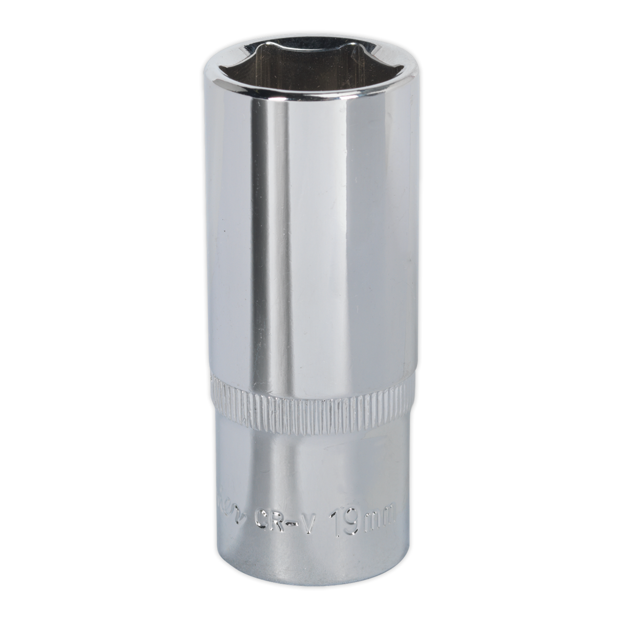 Sealey - WallDrive Socket 19mm Deep 3/8inchSq Drive Fully Polished