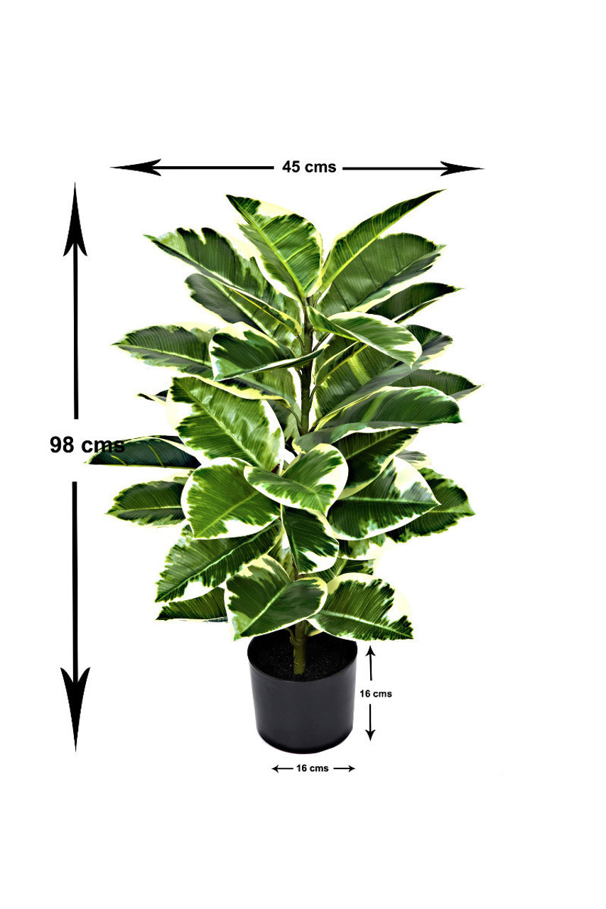 Artificial 98cm Real Touch Rubber Plant in Pot