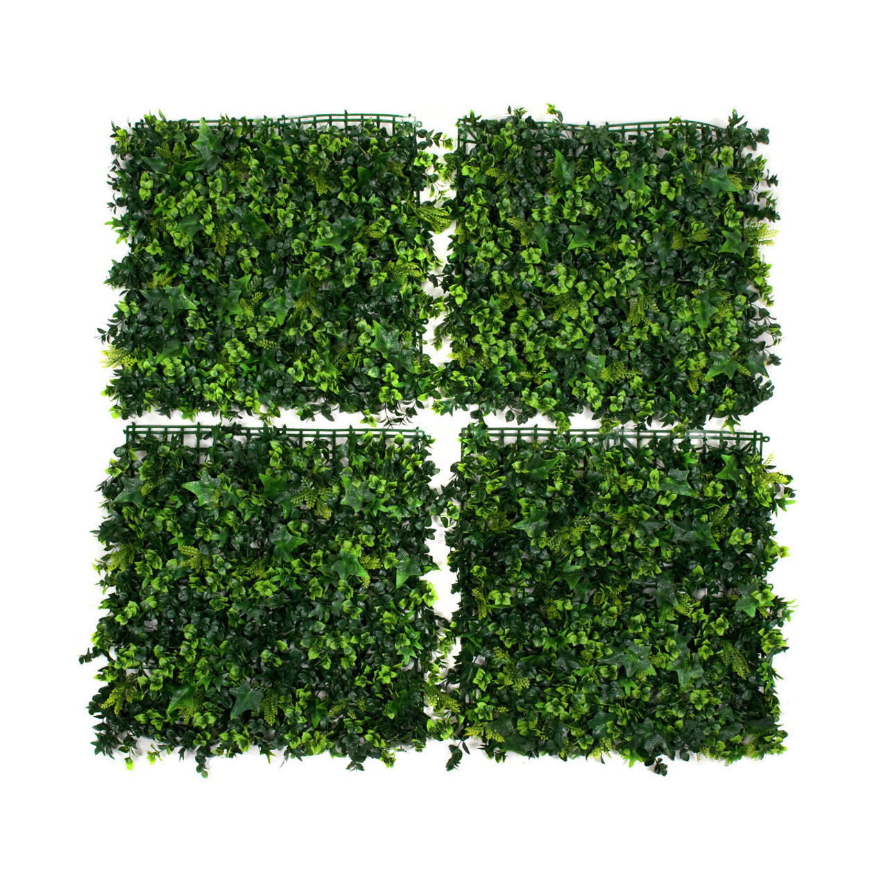Artificial Green Wall Hedge with Mixed Leaf and Ivy Type Foliage Pack of 4