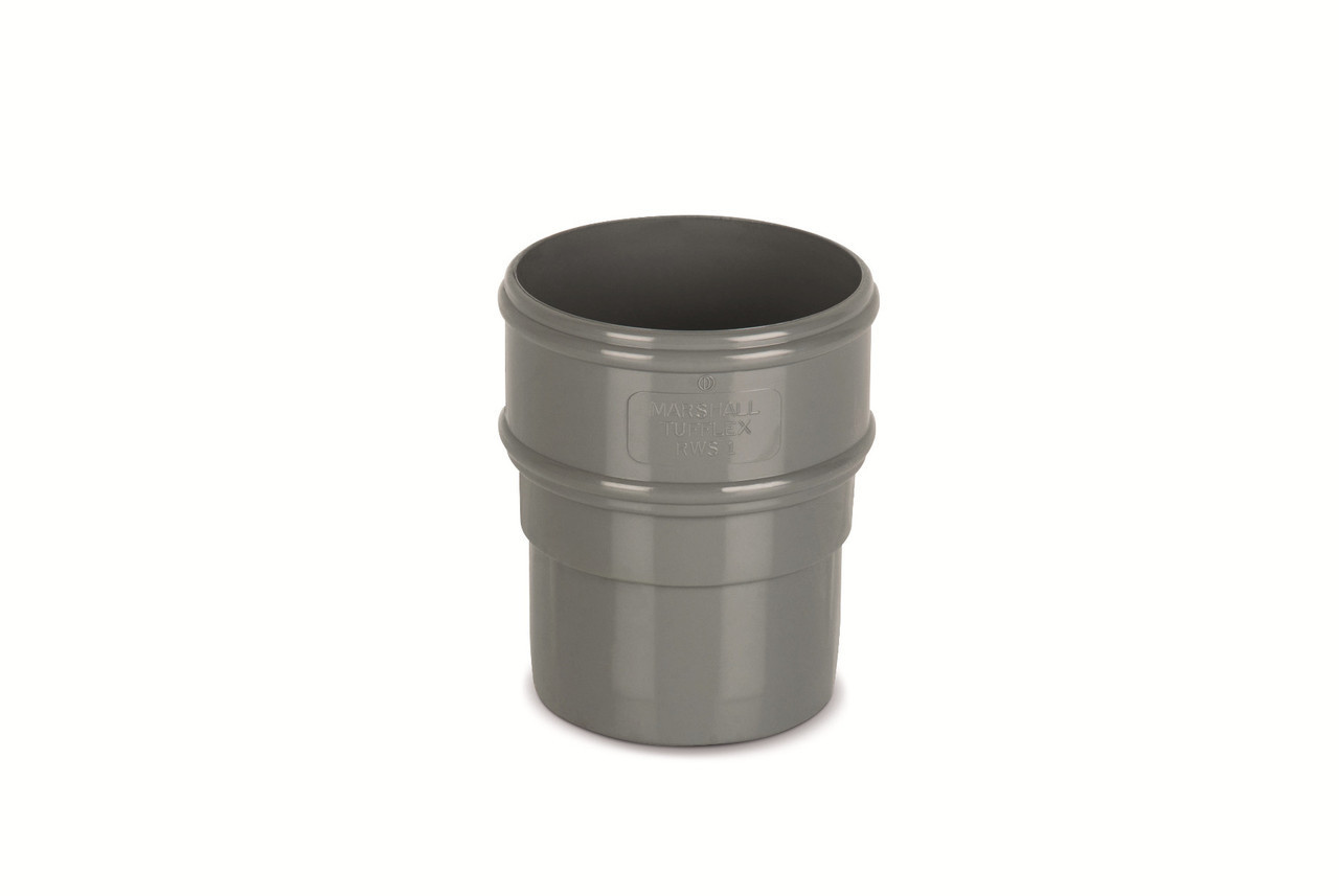 Eurocell - Gutter Round Drainpipe Socket 68mm Grey