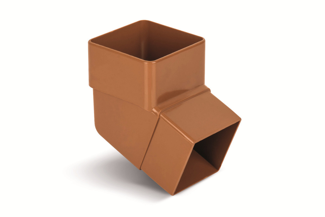 Eurocell Gutter Square Offset Pipe Bend 112 Deg 65mm Clay Brown