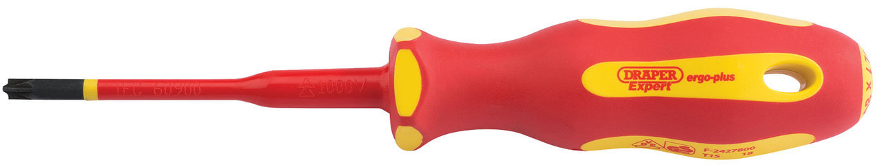 Draper - Ergo Plus Extra Slim PZ/SL Type VDE Interchangeable Screwdriver Blade No:1 x 80mm Expert Quality