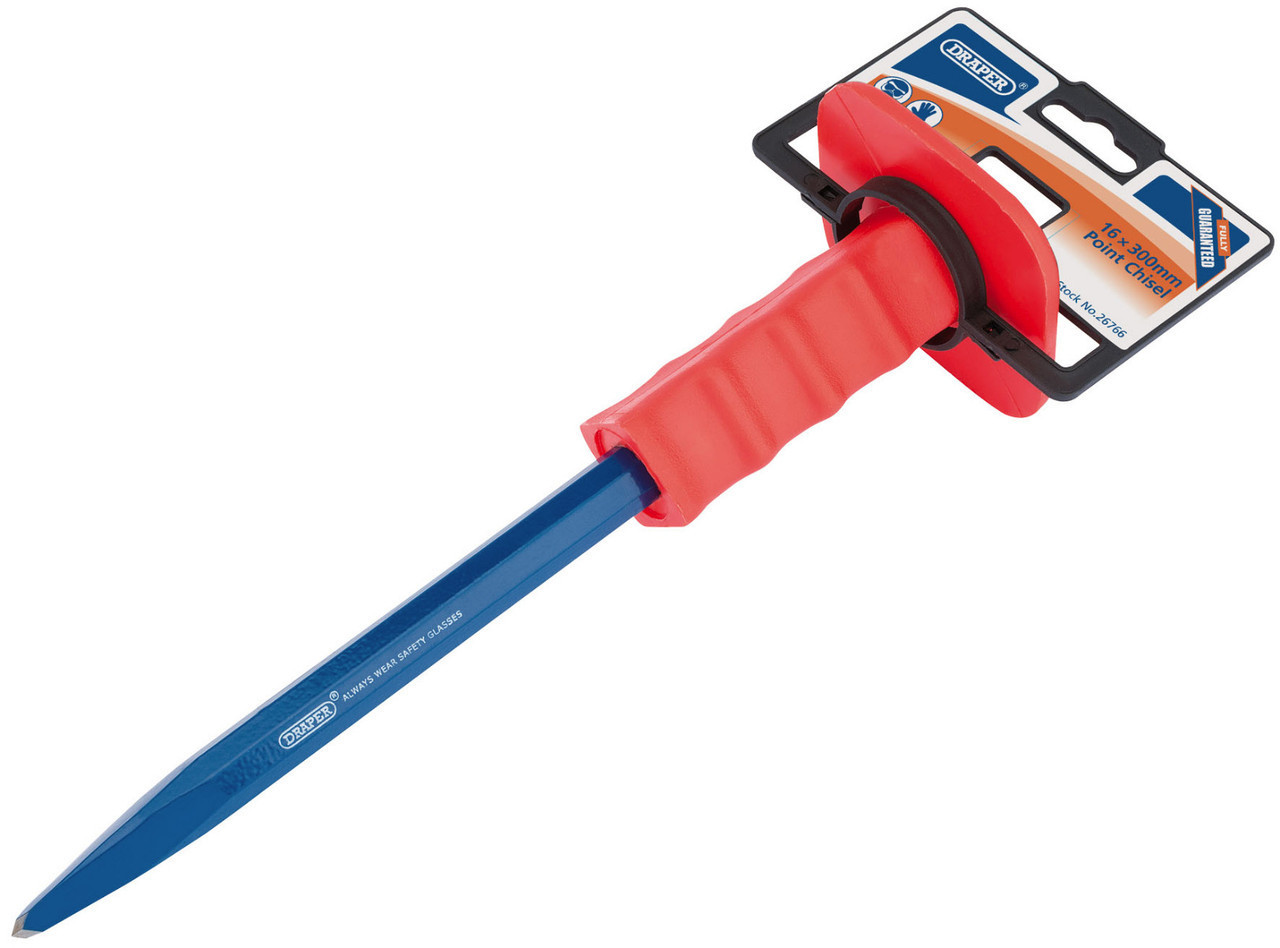 Draper - 300 x 16mm Point Chisel with Hand Guard
