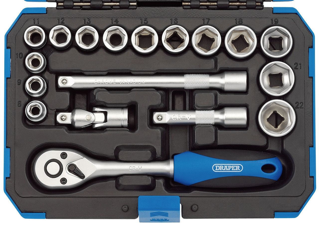 Draper - 3/8inch Sq. Dr. Metric Socket Set 18 Piece