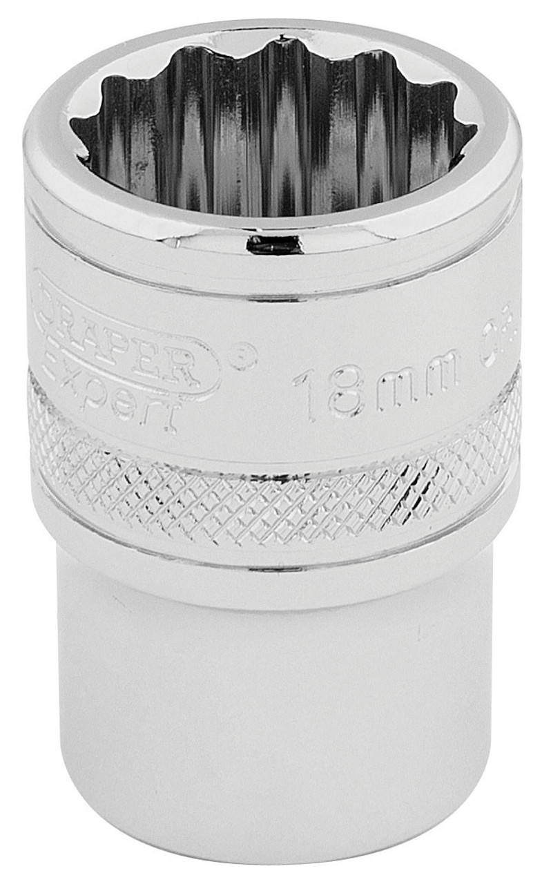 Draper - 1/2inch Sq. Dr. Hi-Torq 12 Point Socket (18mm)
