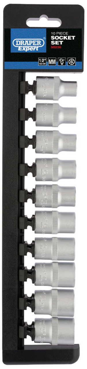 Draper - 1/2inch Sq. Dr. Metric Socket Set (10 Piece)