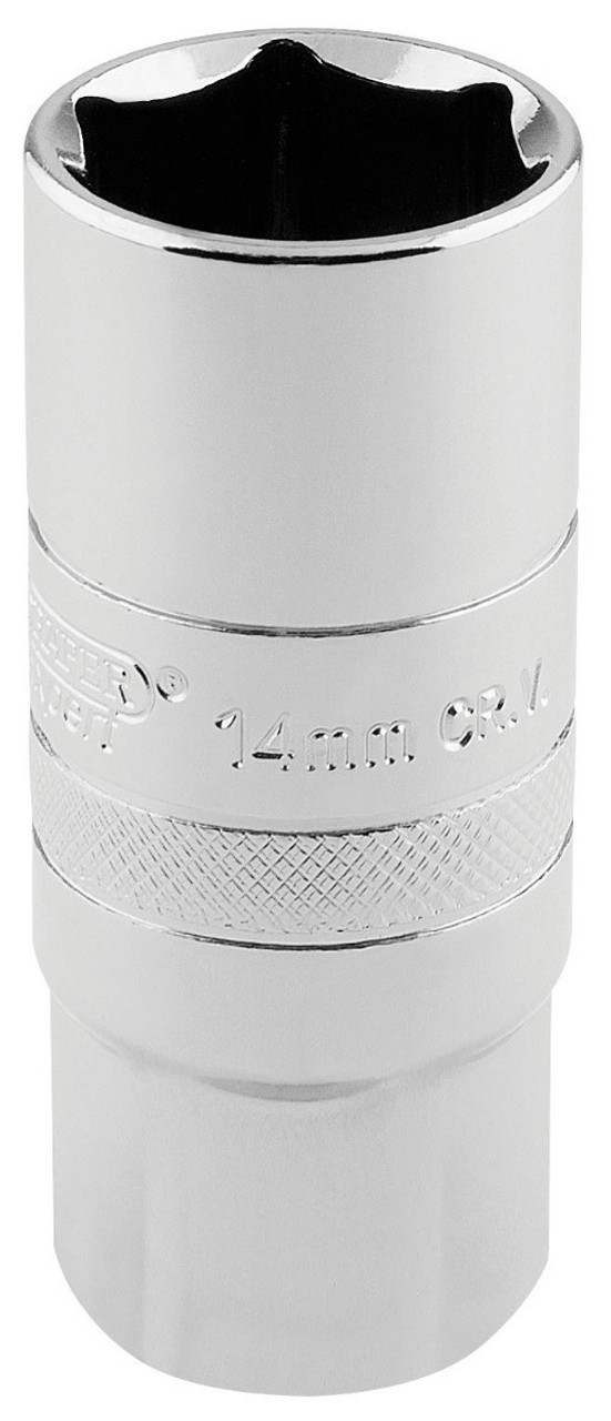 Draper - 1/2inch Sq. Dr. 14mm Thread 6 Point Spark Plug Socket (21mm Socket)