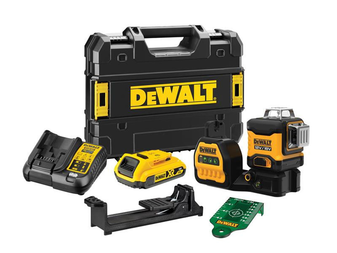 DeWALT DCE089D1G18 3 x 360 ¬¨‚àû Green Multi-Line Laser 12-18V 1 x 2.0Ah Li-ion