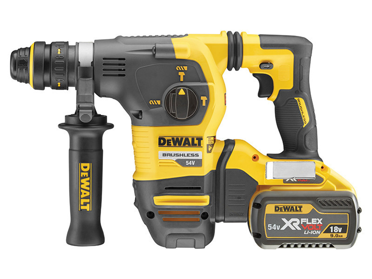 DeWALT DCH334X2 Brushless Q/C Chuck SDS Plus Hammer 18/54V 2 x 9.0/3.0Ah Li-ion