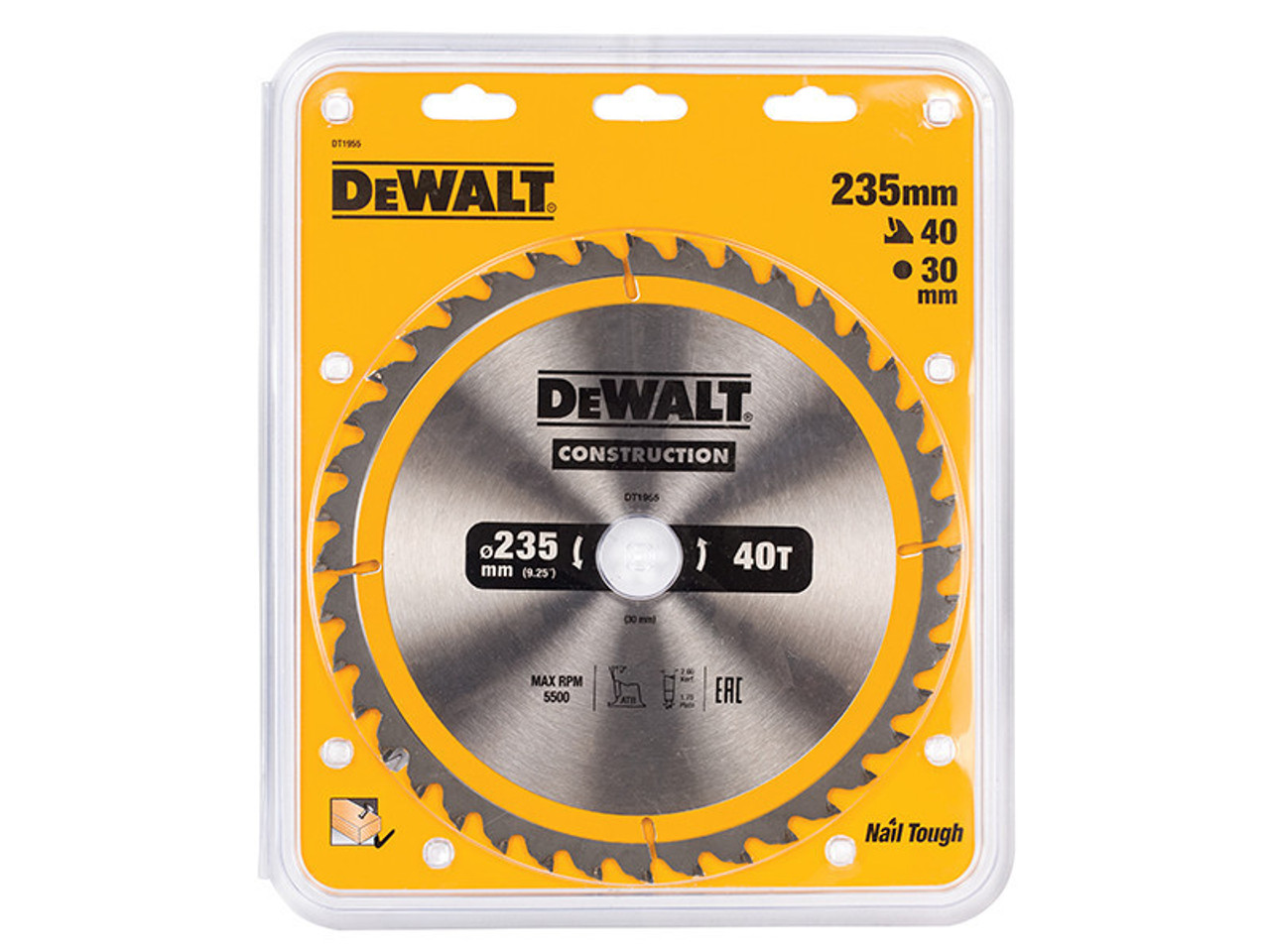 DeWALT Portable Construction Circular Saw Blade 235 x 30mm x 40T