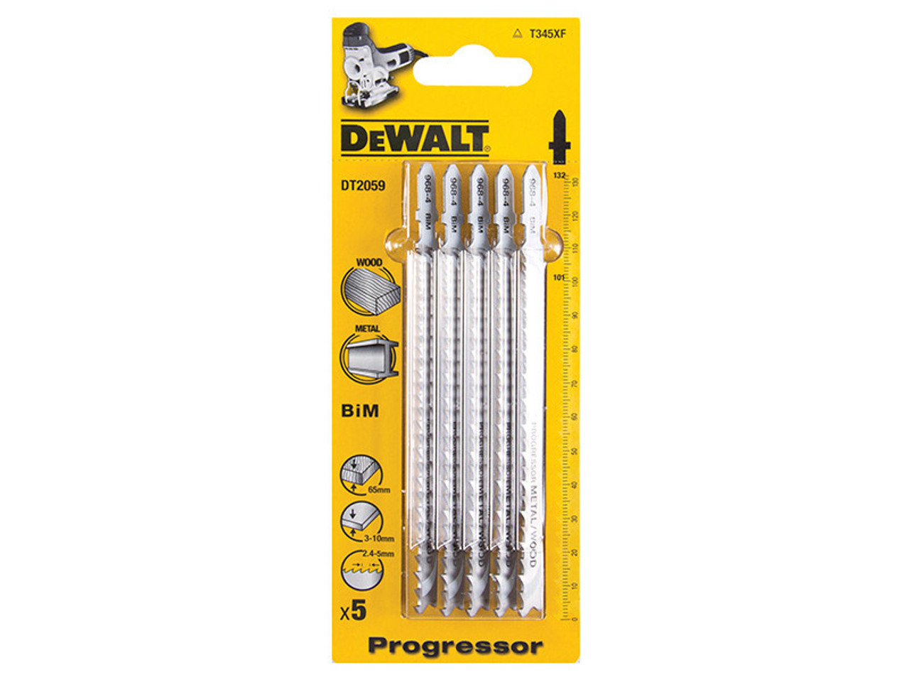 DeWALT HCS Progressor Tooth Jigsaw Blades Pack of 5 T345XF