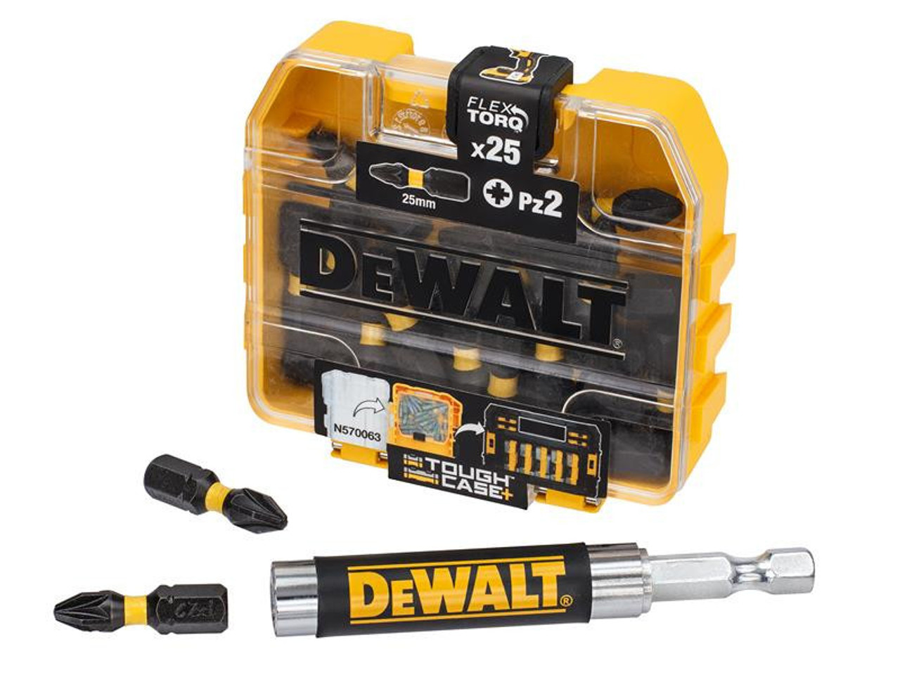 DeWALT Display of 21 Extreme PZ2 x 25mm Tic Tac Box with 21 Magnetic Holders