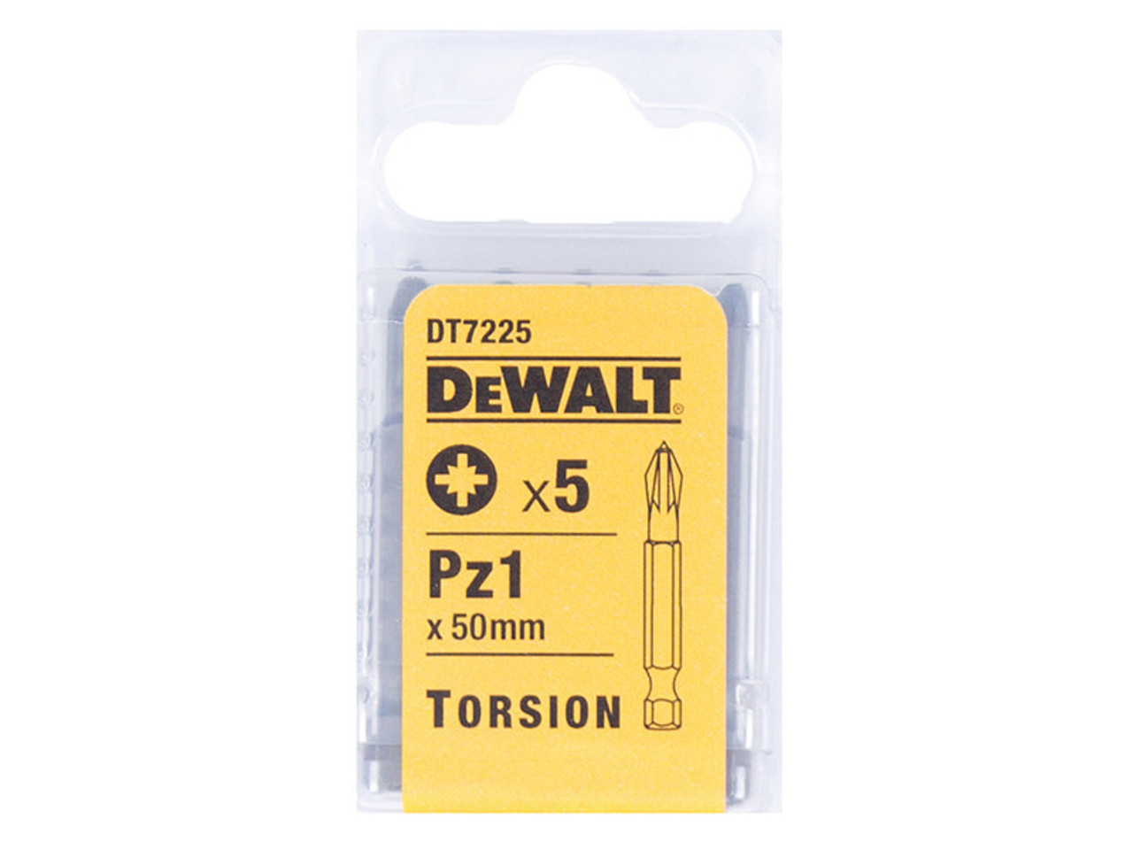 DeWALT DT7225 Torsion Bits PZ1 x 50mm (Pack 5)