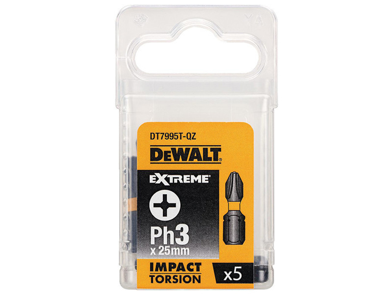 DeWALT Impact Torsion Bits PH3 x 25mm (Pack 5)