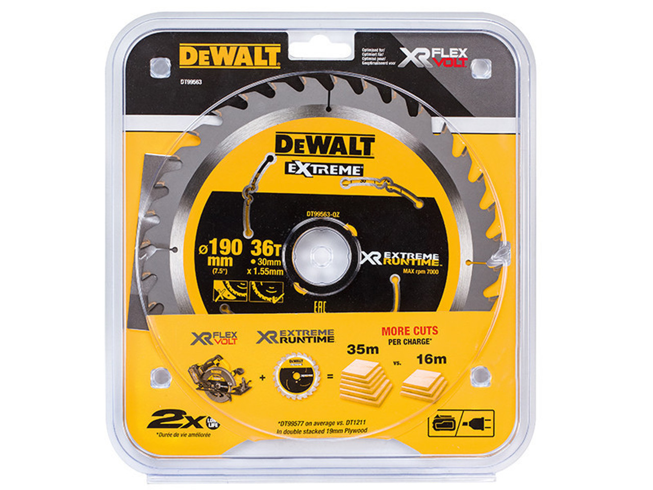 DeWALT XR FlexVolt Circular Saw Blade 190 x 30mm x 36T
