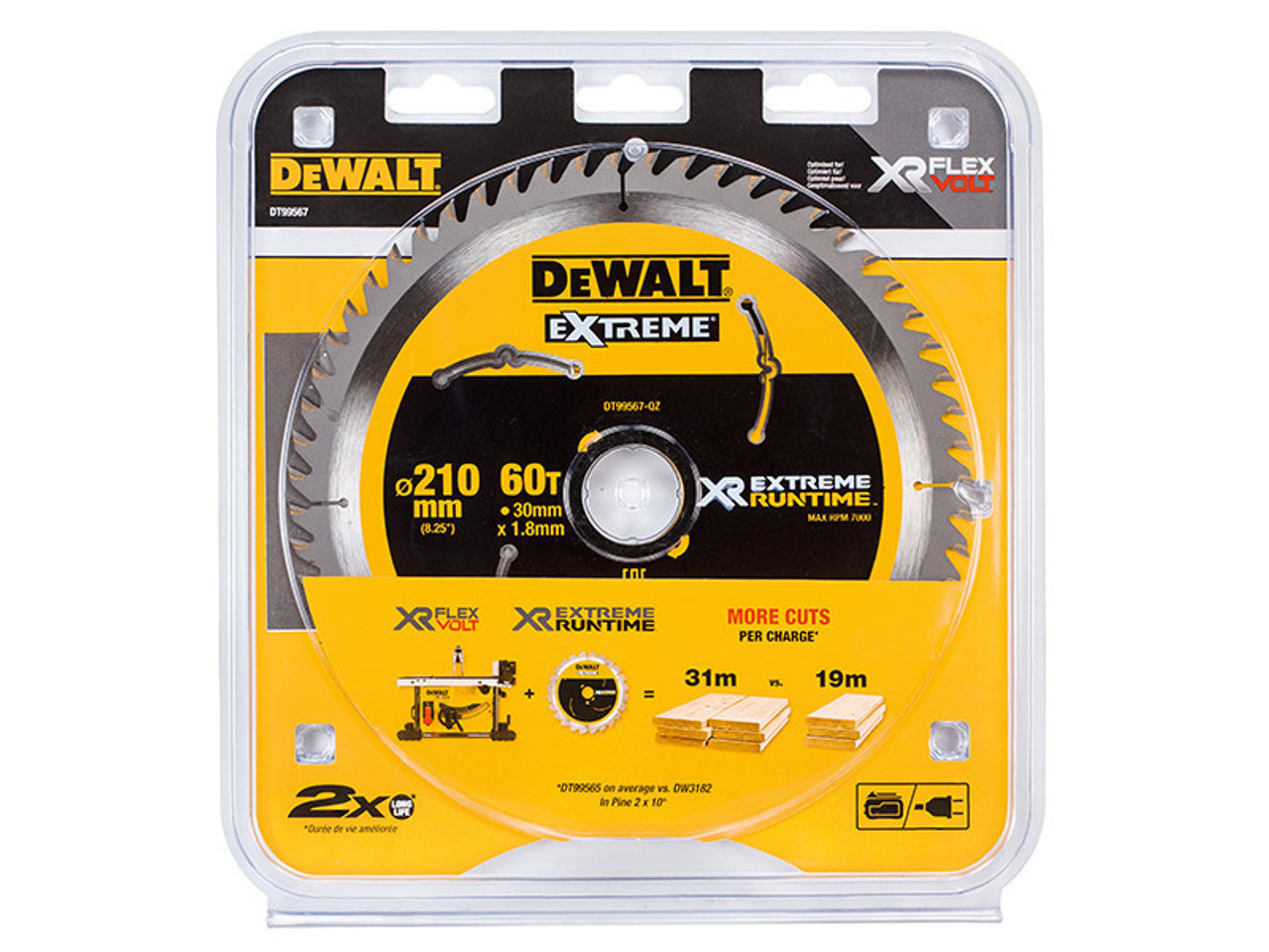 DeWALT XR FlexVolt Table Saw Blade 210 x 30mm x 60T