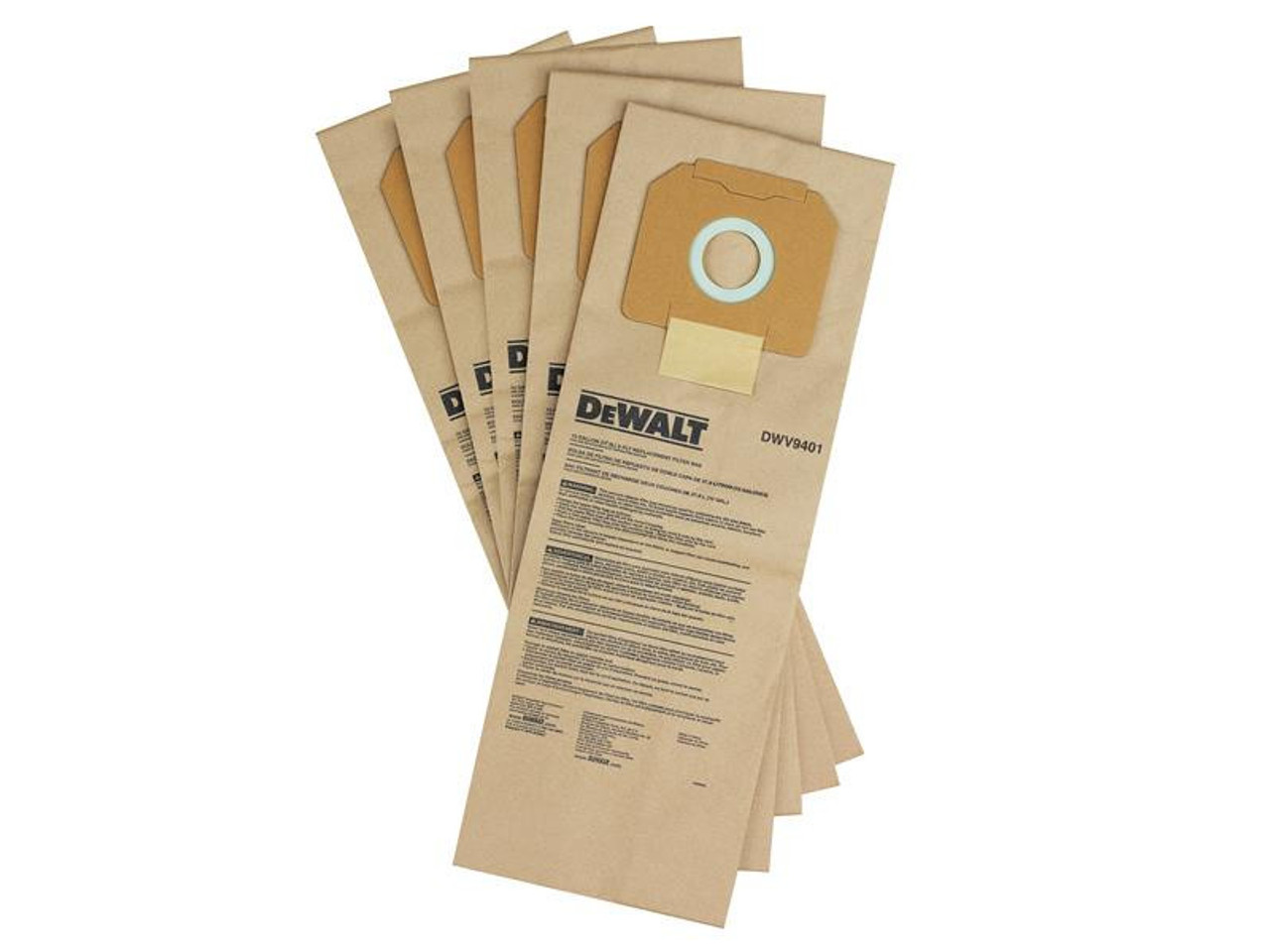 DeWALT DWV9401 Paper Dust Bag (Pack 5)