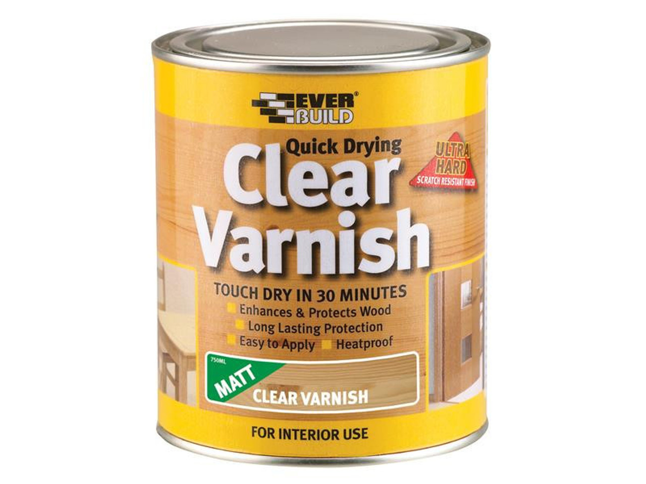 Everbuild Quick Dry Wood Varnish Matt Clear 2.5 litre