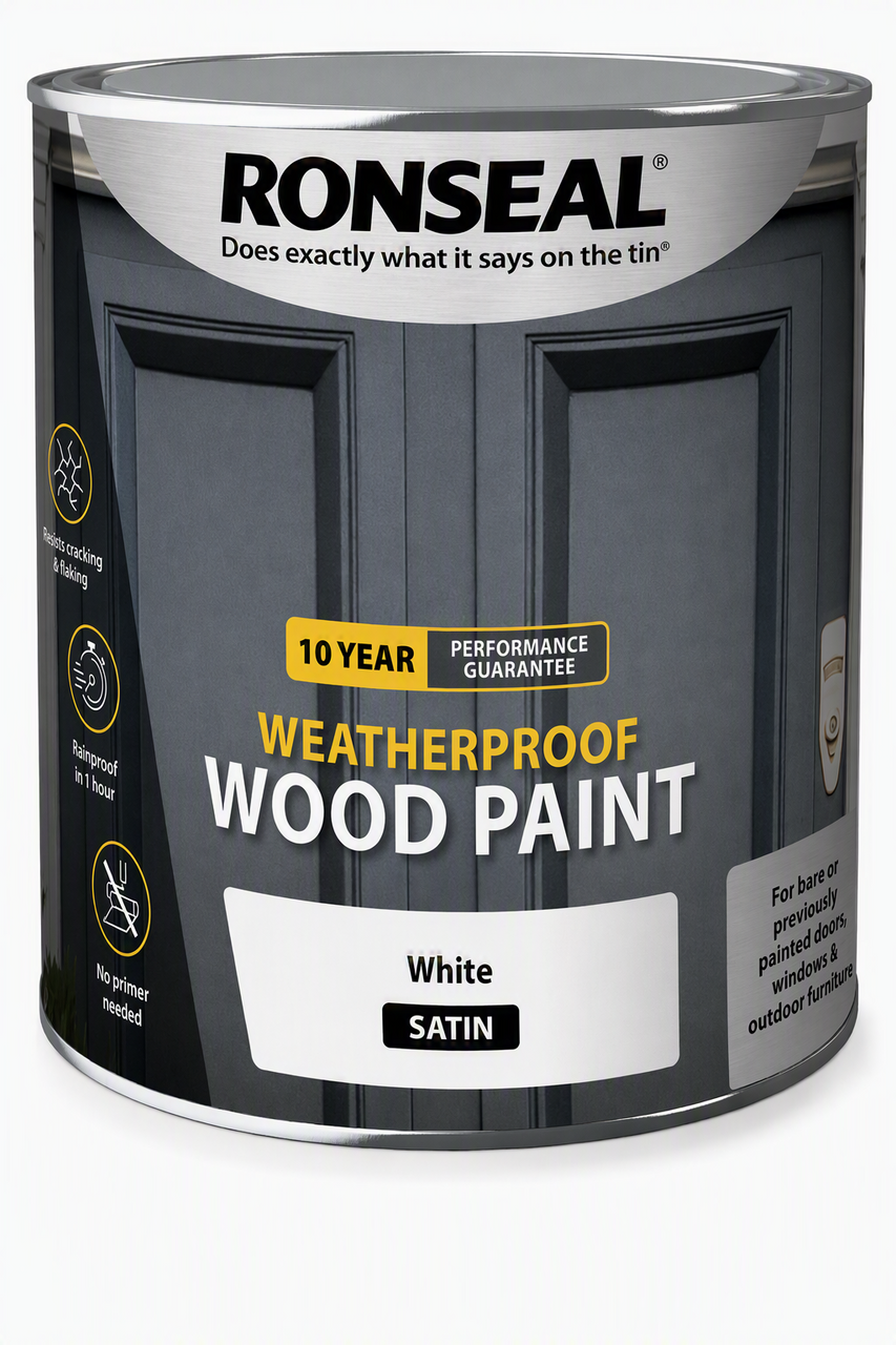 Ronseal 10 Year Weatherproof Wood Paint White Satin