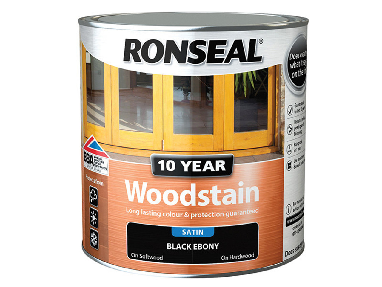 Ronseal 10 Year Woodstain Ebony 2.5 litre