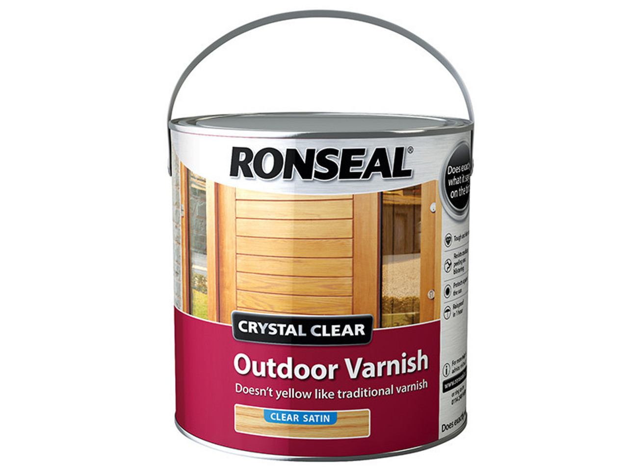 Ronseal Crystal Clear Outdoor Varnish Satin 2.5 litre