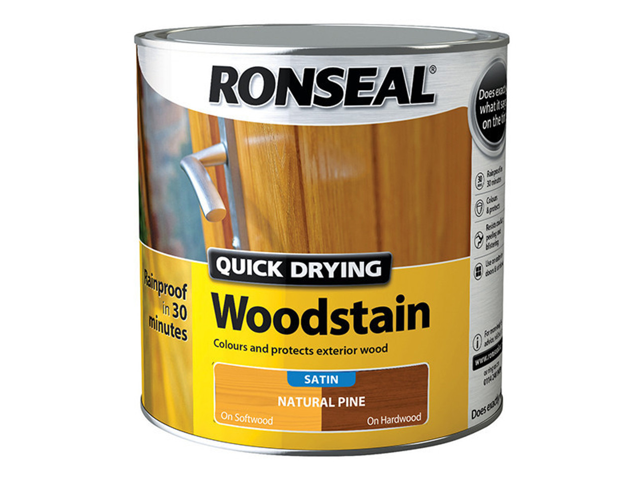 Ronseal Quick Drying Woodstain Satin Natural Pine 2.5 litre