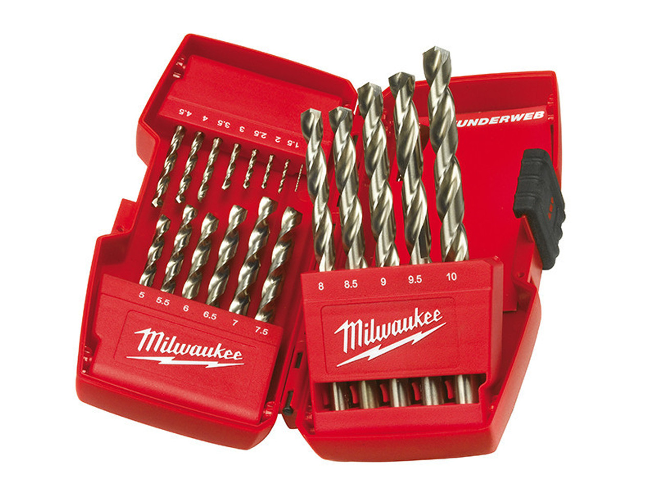 Milwaukee Power Tools HSS-G THUNDERWEB Metal Drill Bit Set, 19 Piece