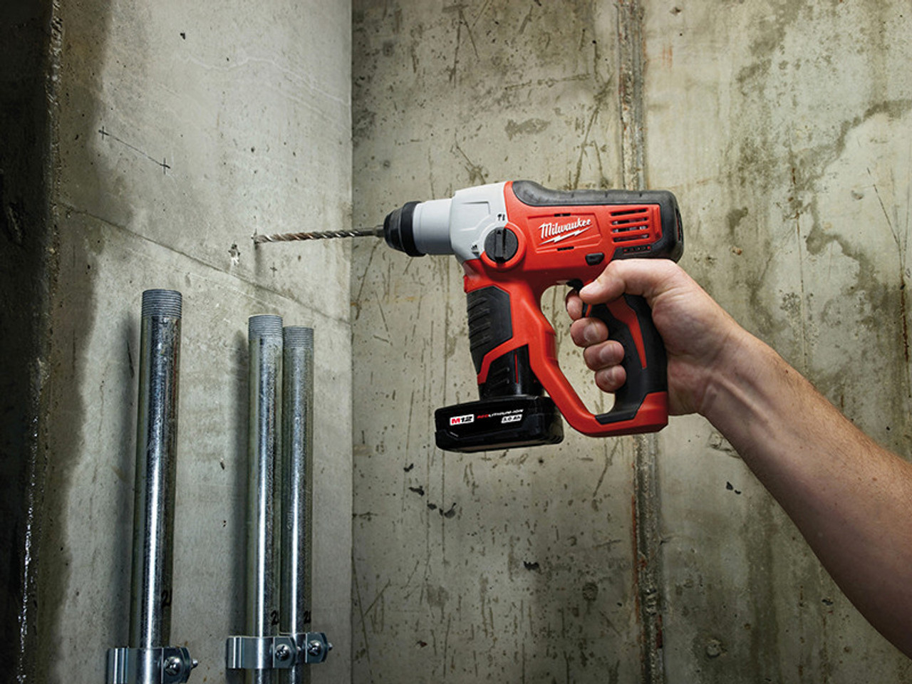 Milwaukee Power Tools M12 H-0 Compact Cordless SDS 2 Mode Hammer 12V Bare Unit