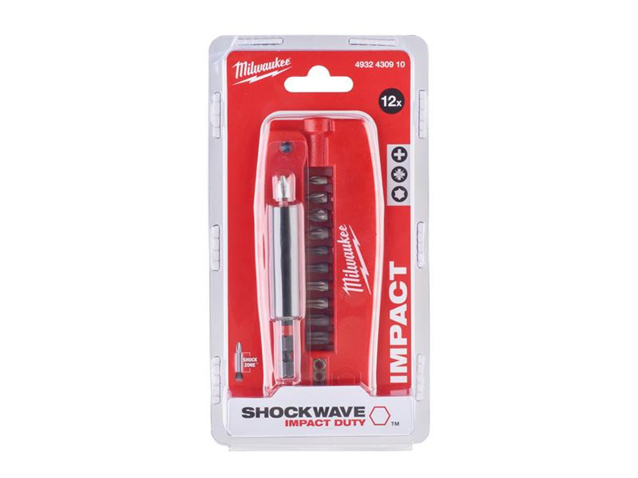 Milwaukee Power Tools SHOCKWAVE Customer Display V2 D Guide 12 Piece x 10 Packs