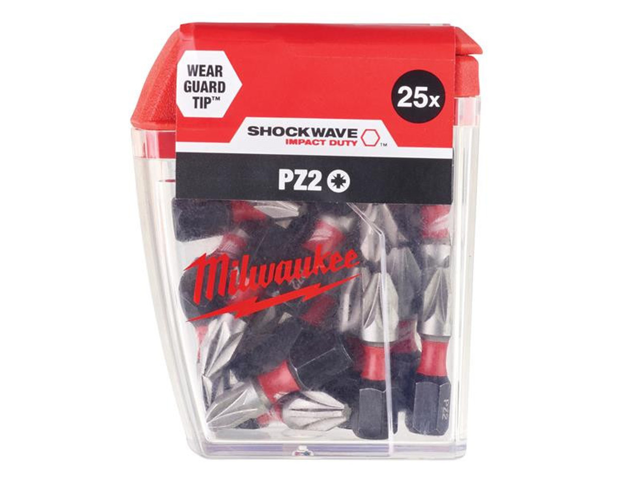 Milwaukee Power Tools SHOCKWAVE Impact Duty Bits PZ2 x 25mm (Pack 25)