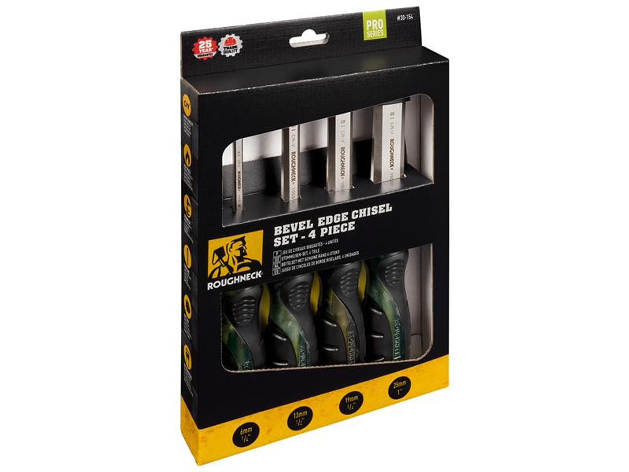 Roughneck Professional Bevel Edge Chisel Set 4 Piece