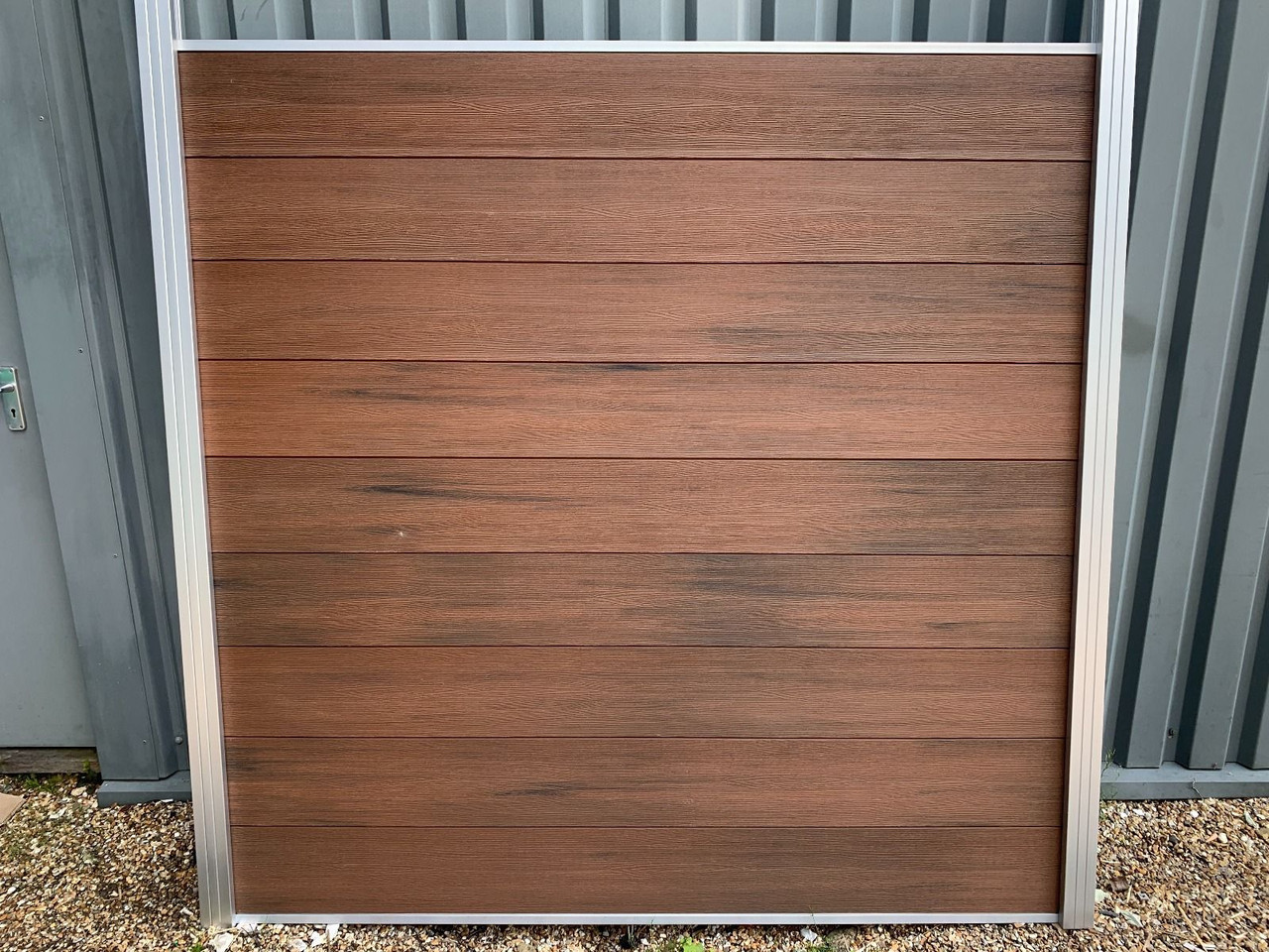 AB Composite Fencing Walnut Boards with Satin Silver Post Kit