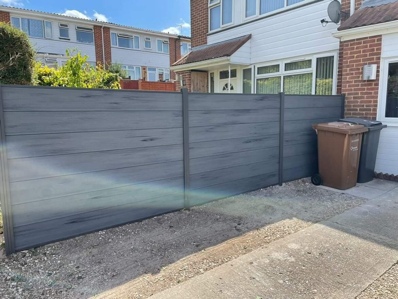 AB Composite Fencing Walnut Boards with Satin Silver Post Kit