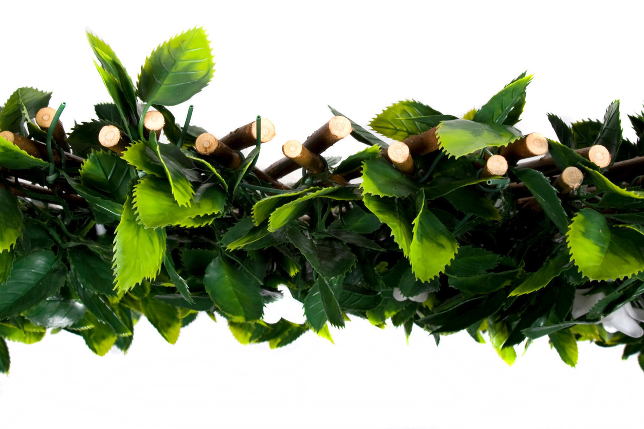 Artificial Willow Trellis Fence with Green Leaf Foliage and White Flowers 1m x 2m