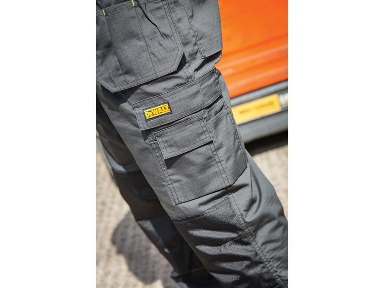 DeWALT Holster Ripstop Pocket Grey Trousers Waist 30in Leg 32in