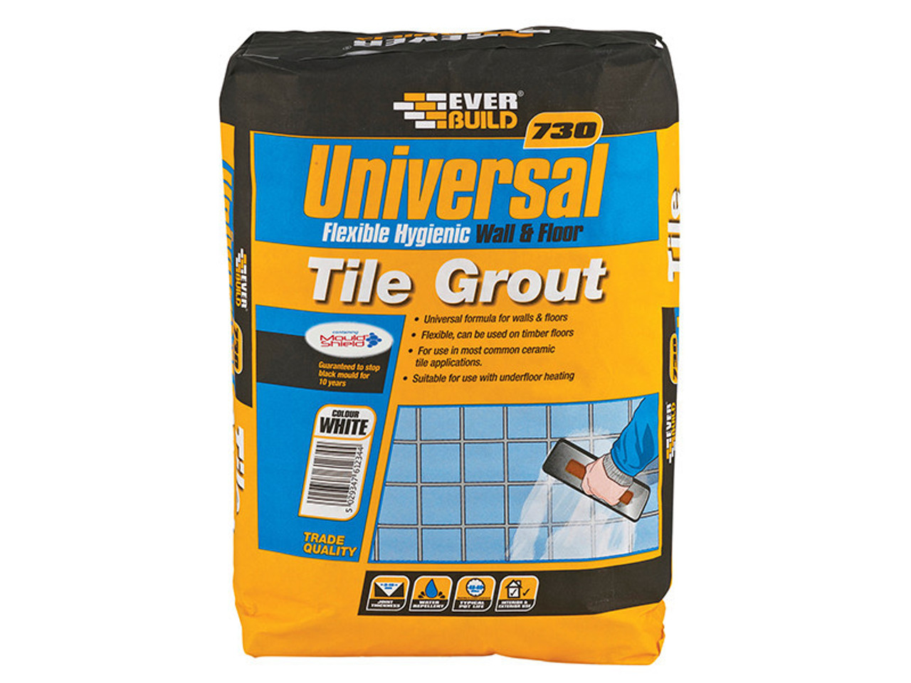 Everbuild 730 Uniflex Hygienic Tile Grout White 5kg