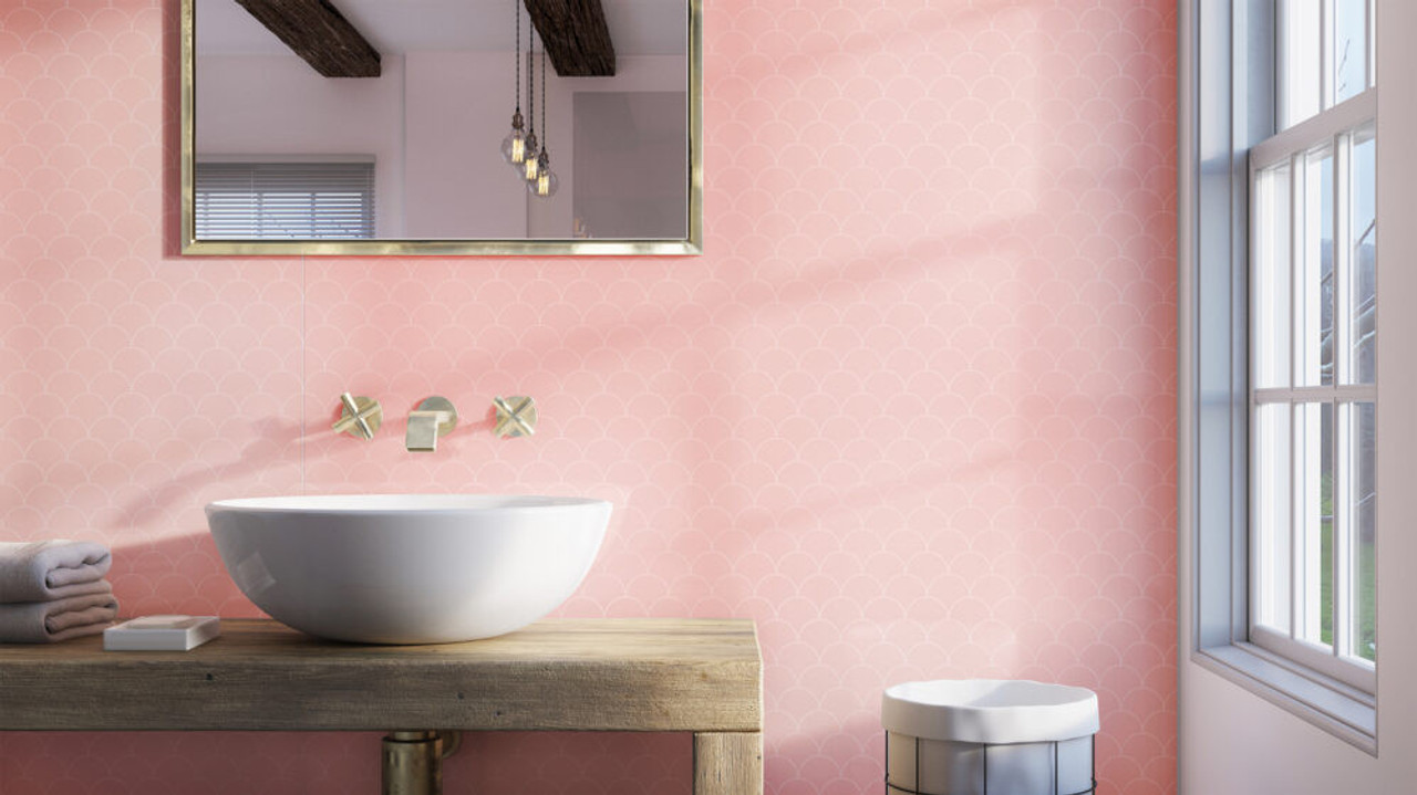 Showerwall Acrylic Panels - Patterns - Scallop Blush SCA18