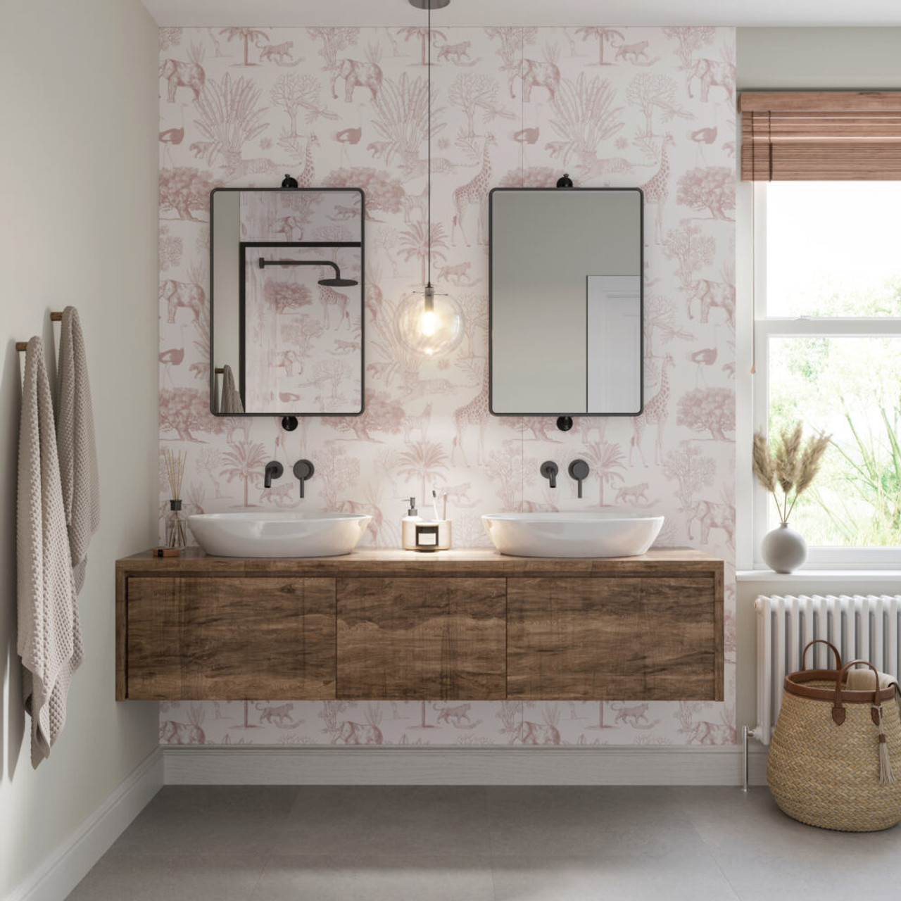 Showerwall Acrylic Panels - Patterns - Savannah Dusky Pink SCA65