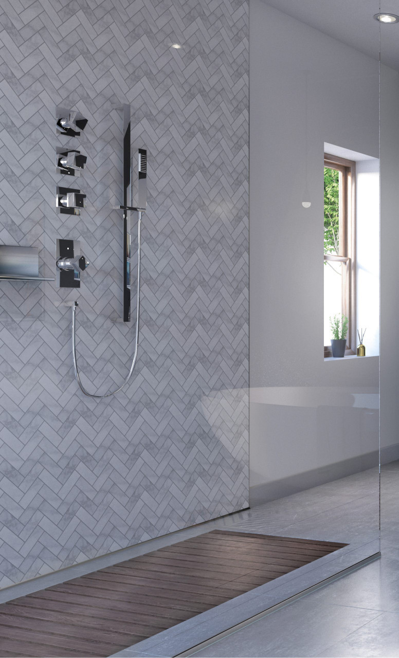 Showerwall Acrylic Panels - Patterns - Marble Herringbone SCA11