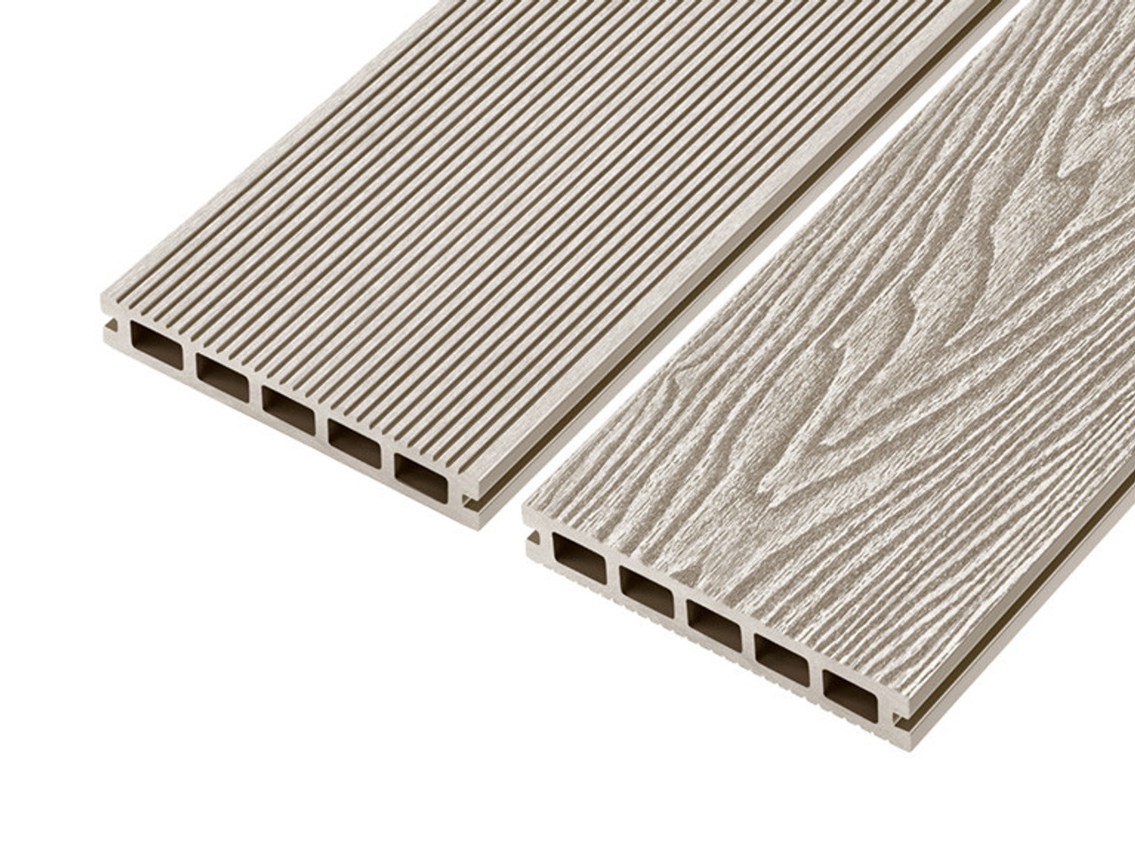Ivory Woodgrain Effect Reversible Composite Decking Board