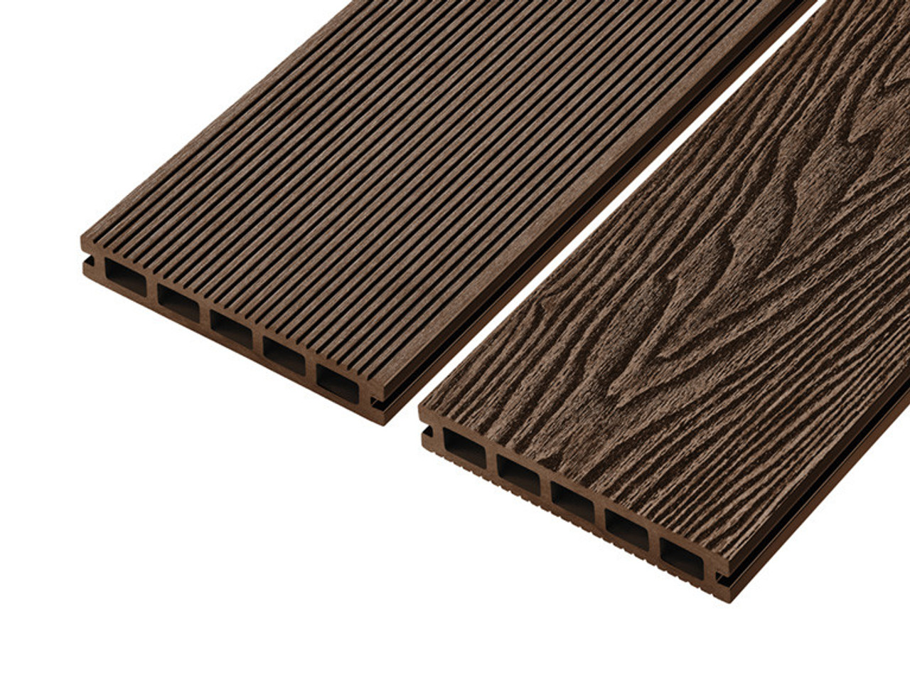 Coffee Woodgrain Effect Reversible Composite Decking Board