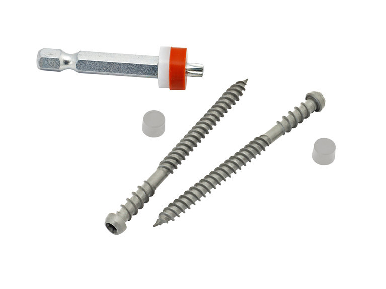 Hidden Deck Fasteners, Plugs and Screws (with T20 Torx drill bit) Silver Birch