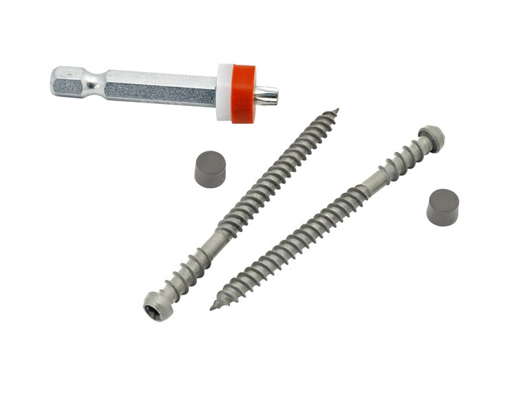 Hidden Deck Fasteners, Plugs and Screws (with T20 Torx drill bit) Ash Grey