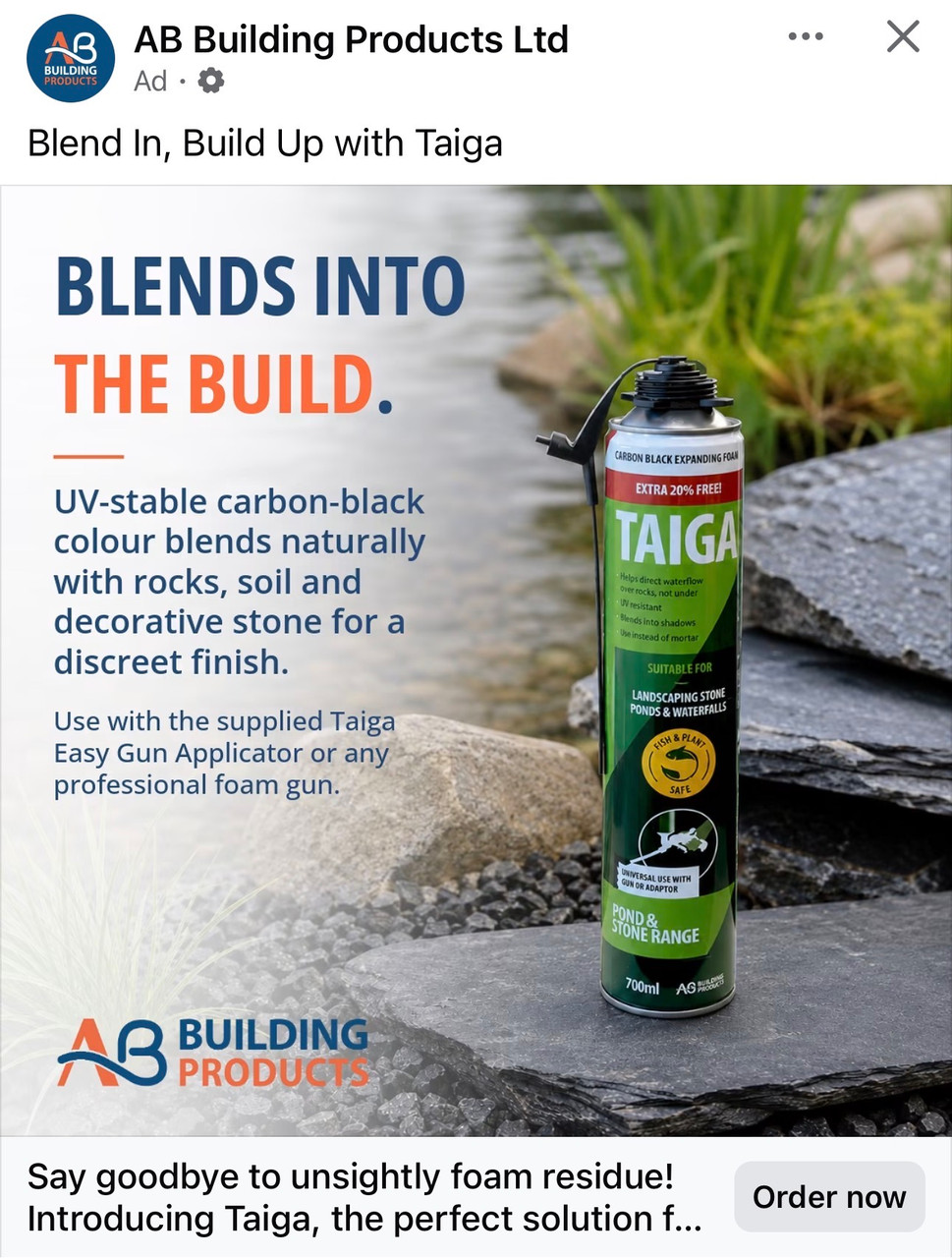 Taiga Landscape Pond and Waterfall Expanding Foam 700ml