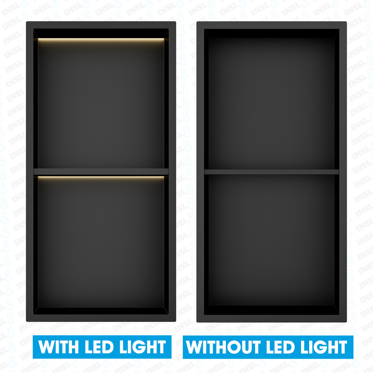 MATT BLACK SHOWER NICHE WITH SHELVES
