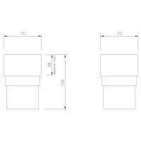 Floplast RSS1 Square Pipe Socket Black