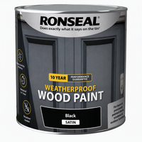 Ronseal 10 Year Weatherproof Wood Paint Black Satin