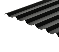 Cladco 34/1000 Box Profile PVC Plastisol Coated 0.7mm Metal Roof Sheet Black - 2900mm